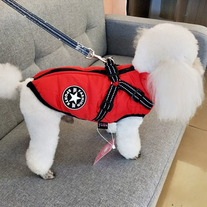 Waterproof Winter Dog Coat with Harness – Keep Your Pet Warm and Dry. Perfect for small to large breeds.