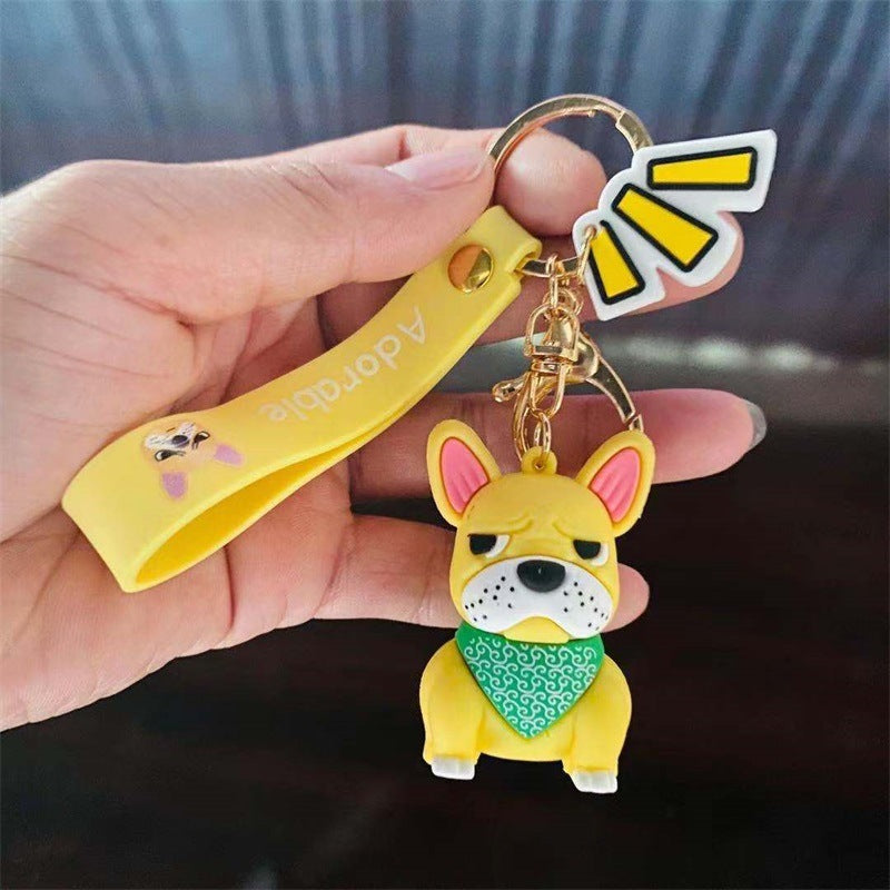 Cute Design French Bulldog Car Key-chain, Key-holder